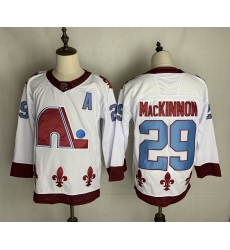 Men's Quebec Nordiques #29 Nathan MacKinnon White 2020-21 Special Edition Breakaway Player Jersey