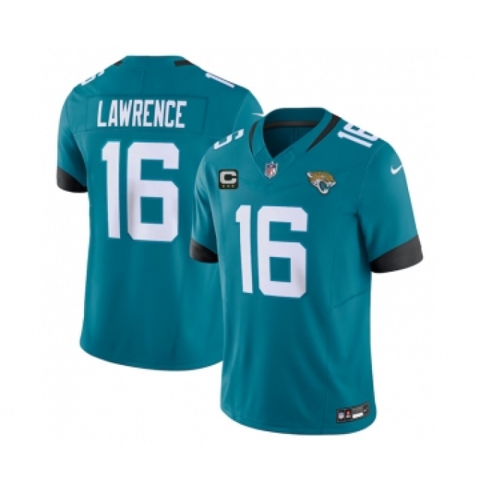 Men's Jacksonville Jaguars #16 Trevor Lawrence Teal 2023 F.U.S.E With 3- Star C Patch Vapor Untouchable Limited Football Stitched Jersey
