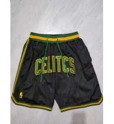 Men's Boston Celtics Black Green Shorts