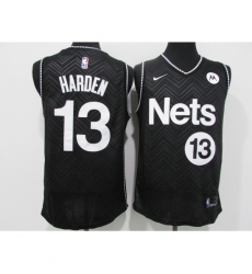 Men's Nike Brooklyn Nets #13 James Harden Black Basketball Jersey