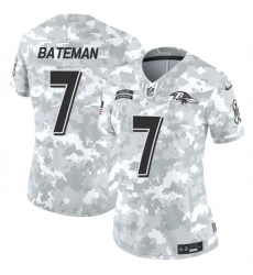 Women's Baltimore Ravens #7 Rashod Bateman 2024 F.U.S.E Arctic Camo Salute To Service Limited Stitched Football Jersey(Run Small)