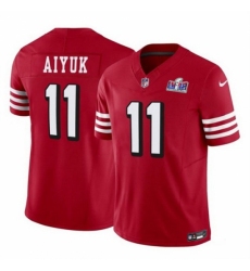 Youth San Francisco 49ers #11 Brandon Aiyuk Red 2023 F U S E Vapor Limited Throwback Stitched Football 2024 Super Bowl LVIII Jersey