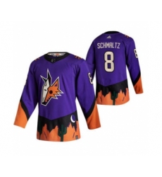 Men's Arizona Coyotes #8 Nick Schmaltz Purple 2020-21 Reverse Retro Alternate Hockey Jersey