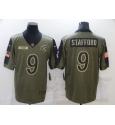 Men's Los Angeles Rams #9 Matthew Stafford Nike Olive 2021 Salute To Service Limited Player Jersey