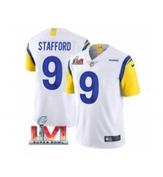 Men's Los Angeles Rams #9 Matthew Stafford White 2022 Super Bowl LVI Vapor Limited Stitched Jersey