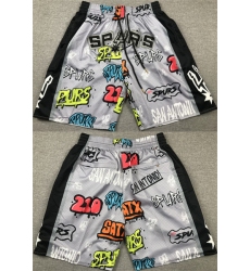 Men' San Antonio Spurs Black Gray Shorts (Run Smaller)