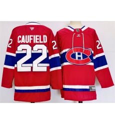 Men's Montreal Canadiens #22 Cole Caufield Red 2024-25 Stitched Jersey