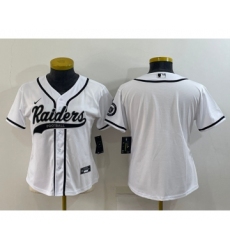 Women's Las Vegas Raiders Blank White With Patch Cool Base Stitched Baseball Jersey