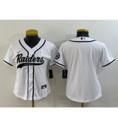 Youth Las Vegas Raiders Blank White With Patch Cool Base Stitched Baseball Jersey