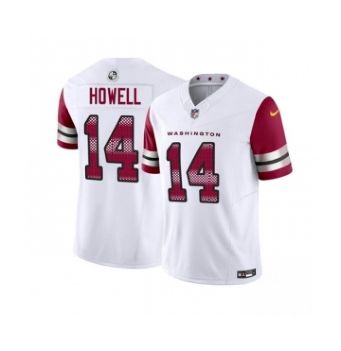 Men's Nike Washington Commanders #14 Sam Howell White 2023 F.U.S.E. Vapor Limited Football Stitched Jersey