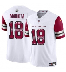 Men's Washington Commanders #18 Marcus Mariota White 2024 F.U.S.E Vapor Limited Stitched Football Jersey