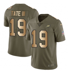 Youth Nike Philadelphia Eagles #19 Golden Tate III Limited Olive Gold 2017 Salute to Service NFL Jersey
