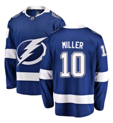 Men's Tampa Bay Lightning #10 J.T. Miller Fanatics Branded Royal Blue Home Breakaway NHL Jersey