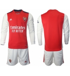 Men 2021-2022 Club Arsenal home red Long Sleeve blank Soccer Jersey