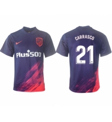 Men 2021-2022 Club Atletico Madrid away aaa version purple 21 Soccer Jersey