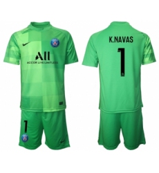 Men 2021-2022 Club Paris St German green goalkeeper 1 Soccer Jersey