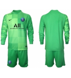 Men 2021-2022 Club Paris St German green goalkeeper Long Sleeve blank Soccer Jersey