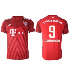 Men's FC Bayern München #9 Robert Lewandowski Red Home Soccer Jersey1