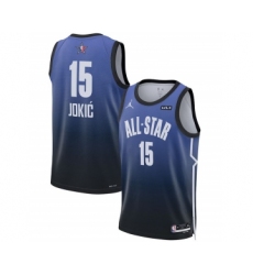 Men's 2023 All-Star #15 Nikola Jokic Blue Game Swingman Stitched Basketball Jersey