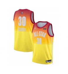 Men's 2023 All-Star #30 Stephen Curry Orange Game Swingman Stitched Basketball Jersey