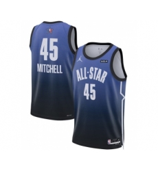 Men's 2023 All-Star #45 Donovan Mitchell Blue Game Swingman Stitched Basketball Jersey