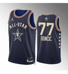 Men's 2024 All-Star #77 Luka Dončić Navy Stitched Basketball Jersey