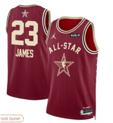 Men's Unisex LeBron #23 James Jordan Brand Crimson 2024 NBA All-Star Game Swingman Jersey