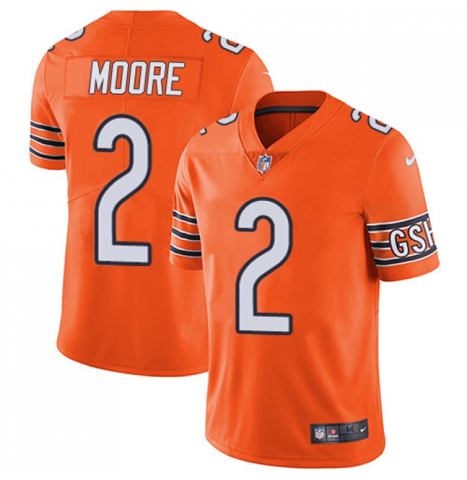 Men's Chicago Bears #2 D.J. Moore Orange Vapor Untouchable Stitched Football Jersey