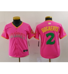 Youth San Diego Padres #2 Xander Bogaerts Pink Fashion Baseball Jersey