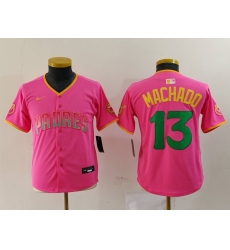 Youth San Diego Padres #13 Manny Machado Pink Fashion Baseball Jersey