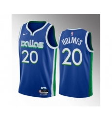 Men's Dallas Mavericks #20 Richaun Holmes Blue 2023 Draft City Edition Stitched Basketball Jersey