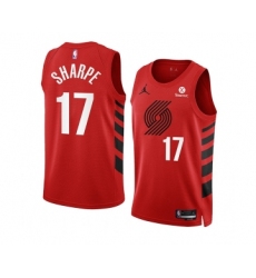 Men's Portland Trail Blazers #17 Shaedon Sharpe 2022-23 Red Statement Edition Swingman Stitched Basketball Jersey