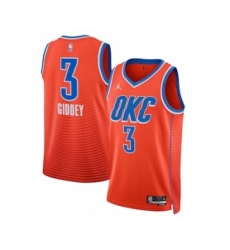 Men's Oklahoma City Thunder #3 Josh Giddey Orange Statement Edition Stitched Basketball Jersey