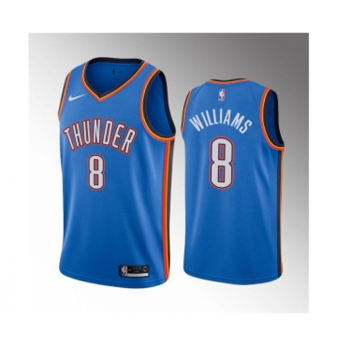 Men's Oklahoma City Thunder #8 Jaylin Williams Blue Icon Edition Stitched Basketball Jersey
