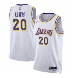 Men's Los Angeles Lakers #20 Maxwell Lewis White 2024 Association Edition Stitched Basketball Jersey