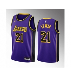 Men's Los Angeles Lakers #21 Maxwell Lewis Purple 2023 Draft Statement Edition Stitched Basketball Jersey