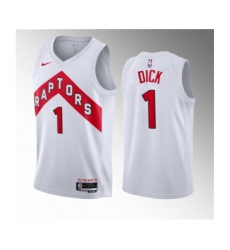 Men's Toronto Raptors #1 Gradey Dick White 2023 Draft Association Edition Stitched Basketball Jersey