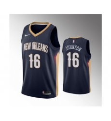 Men's New Orleans Pelicans #16 James Johnson Navy Icon Edition Stitched Jersey