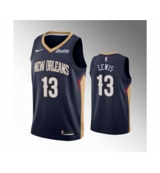 Men's New Orleans Pelicans #13 Kira Lewis Jr. Navy Icon Edition Stitched Jersey