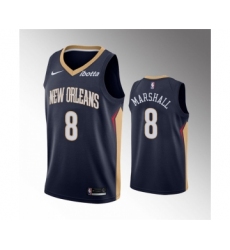 Men's New Orleans Pelicans #8 Naji Marshall Navy Icon Edition Stitched Jersey