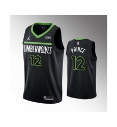 Men's Minnesota Timberwolves #12 Taurean Prince Black Statement Edition Stitched Jersey