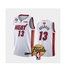 Men's Miami Heat #13 Bam Adebayo White 2023 Finals Association Edition With NO.6 Stitched Basketball Jersey