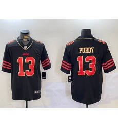 Men's San Francisco 49ers #13 Brock Purdy Black Golden Edition Stitched Nike Limited Jersey