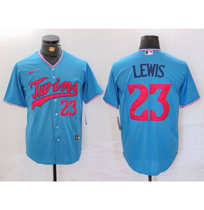Men's Minnesota Twins #23 Royce Lewis Blue Cool Base Stitched Jersey
