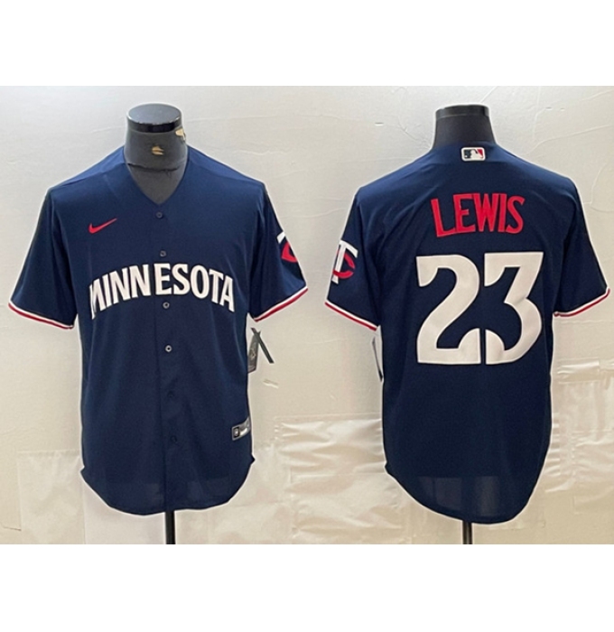 Men's Minnesota Twins #23 Royce Lewis Navy Cool Base Stitched Baseball Jersey