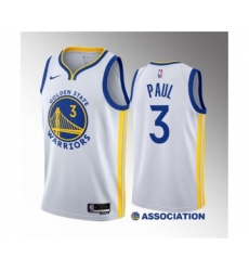 Men's Golden State Warriors #3 Chris Paul White Association Edition Stitched Basketball Jersey