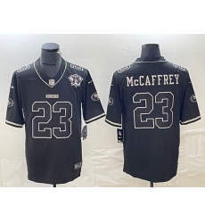 Men's San Francisco 49ers #23 Christian McCaffrey Black 75th Anniversary Football Stitched Jersey