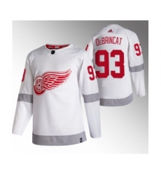 Men's Detroit Red Wings #93 Alex DeBrincat White 2020-21 Reverse Retro Stitched Jersey