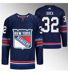 Men's New York Rangers #32 Jonathan Quick Navy Stitched Jersey