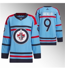 Men's Winnipeg Jets #9 Alex Iafallo Light Blue Anniversary Primegreen Stitched Jersey